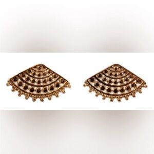 14K Rose Gold Afghan Fan Earrings